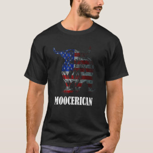 Camiseta Vaca Alta Bandera De America EEUU Vaca Alta Escoce
