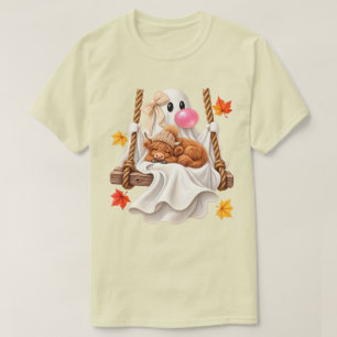 Camiseta Vaca Alta Fantasma Adorable Otoño Halloween Colump