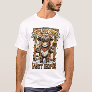 Camiseta Vaca Altiva Sassenach Gráfica de Café Hoy No