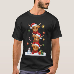 Camiseta Vaca altlandesa de Navidad sombrero de Santa niños