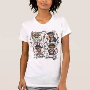 Camiseta Vaca altlandesa patriótica roja blanca y de lujo