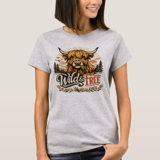 Camiseta Vaca Altura Salvaje y Libre Vintage Oeste Campestr