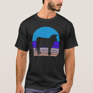 Camiseta Vaca Antigüedad Silueta de Vaca Retro Animal 60s 7