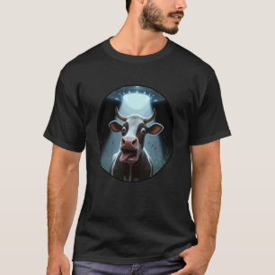Camiseta Vaca asustada huyendo del mutilador de ganado alie