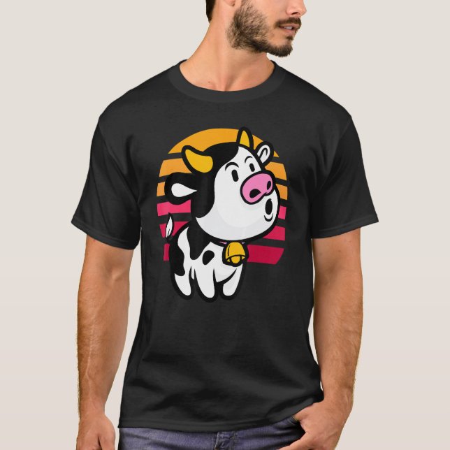 Camiseta Vaca Atardecer Retro Vaca (Anverso)