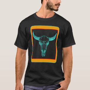 Camiseta Vaca Azteca Cráneo de Vaca Turquesa Fan de Vaca An