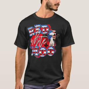 Camiseta Vaca azul y blanca roja con bandana 4 de julio