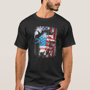 Camiseta Vaca bandera americana novilla US 4 de julio granj