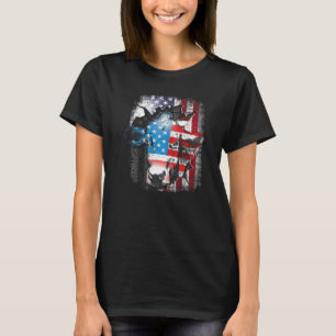 Camiseta Vaca bandera americana novilla US 4 de julio granj
