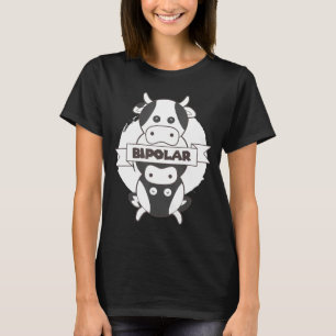 Camiseta Vaca bipolar I Cubre el trastorno mental Vaca de C