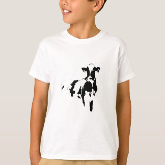 Camiseta vaca blanco y negro grande
