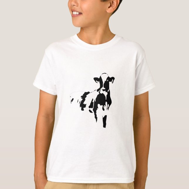 Camiseta vaca blanco y negro grande (Anverso)