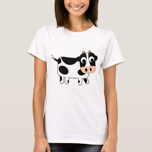 Camiseta Vaca blanco y negro linda (Anverso)