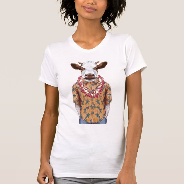 Camiseta Vaca Camisas Hawaianas (Anverso)