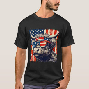 Camiseta Vaca canta bandera americana 4 de julio granjero