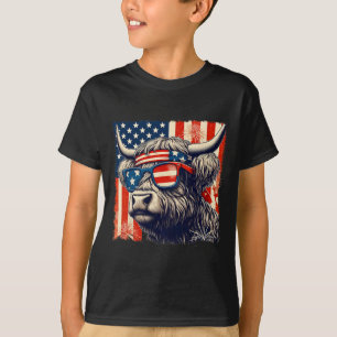 Camiseta Vaca canta bandera americana 4 de julio granjero