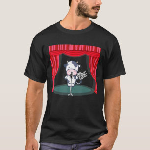 Camiseta Vaca cantando en el escenario con micrófono para g