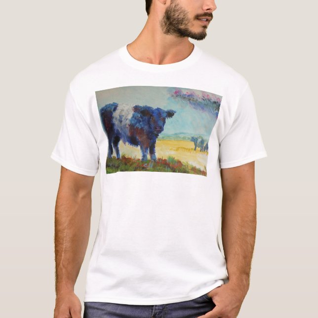 Camiseta Vaca ceñida de Galloway en la pintura del dartmoor (Anverso)