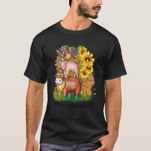 Camiseta Vaca Cerdo Pavo Feliz Día de Acción de Gracias par