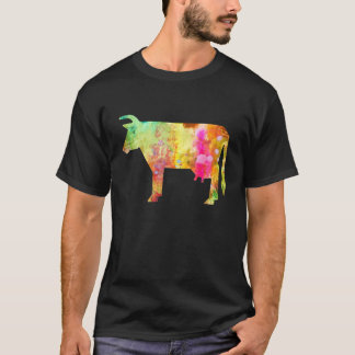 Camiseta Vaca Colorida de Acuarela