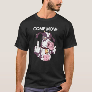 Camiseta Vaca Cómica Lista Para Una Pelea