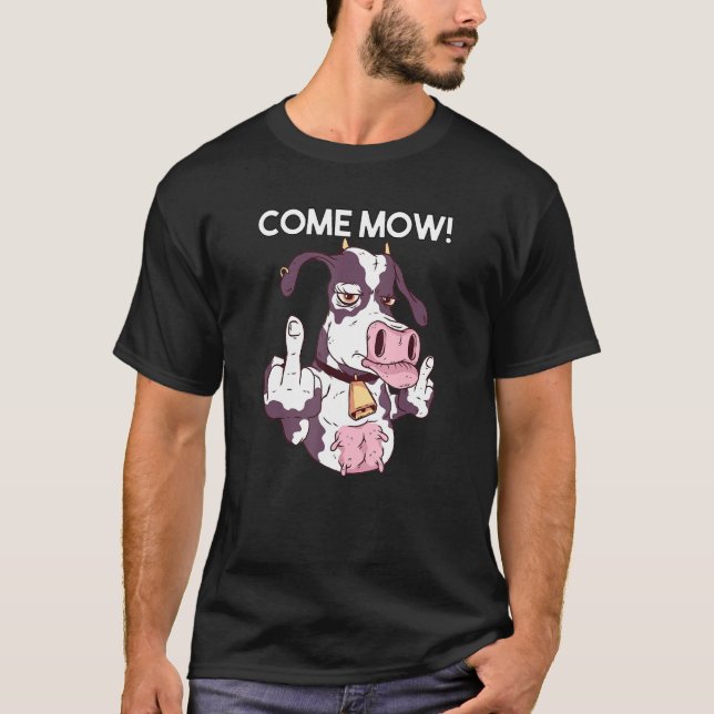 Camiseta Vaca Cómica Lista Para Una Pelea (Anverso)
