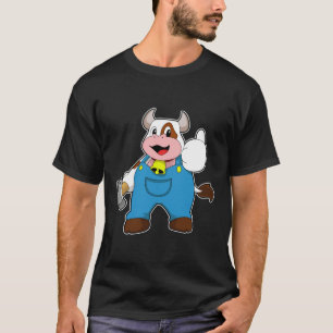 Camiseta Vaca como artesano con martillo