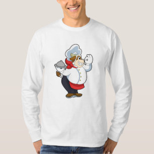 Camiseta Vaca como camarero con plato de servicio