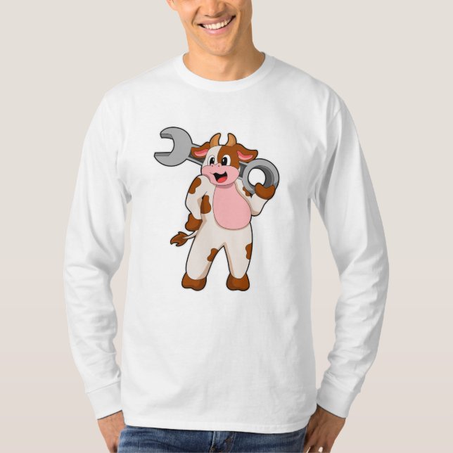 Camiseta Vaca como mecánica con llave (Anverso)