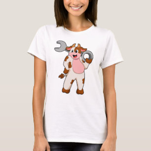 Camiseta Vaca como mecánica con llave