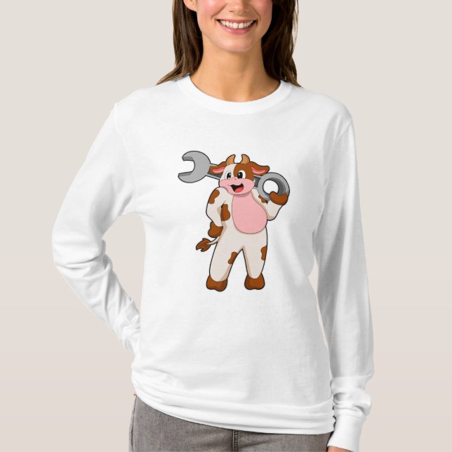 Camiseta Vaca como mecánica con llave (Anverso)