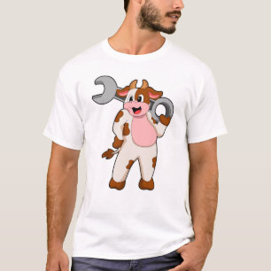 Camiseta Vaca como mecánica con llave