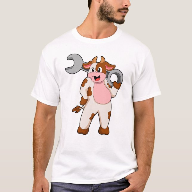 Camiseta Vaca como mecánica con llave (Anverso)