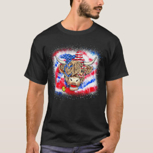 Camiseta Vaca con bandana y gafas de la bandera de EE. UU.