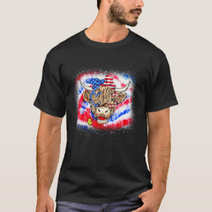 Camiseta Vaca con bandana y gafas de la bandera de EE. UU.