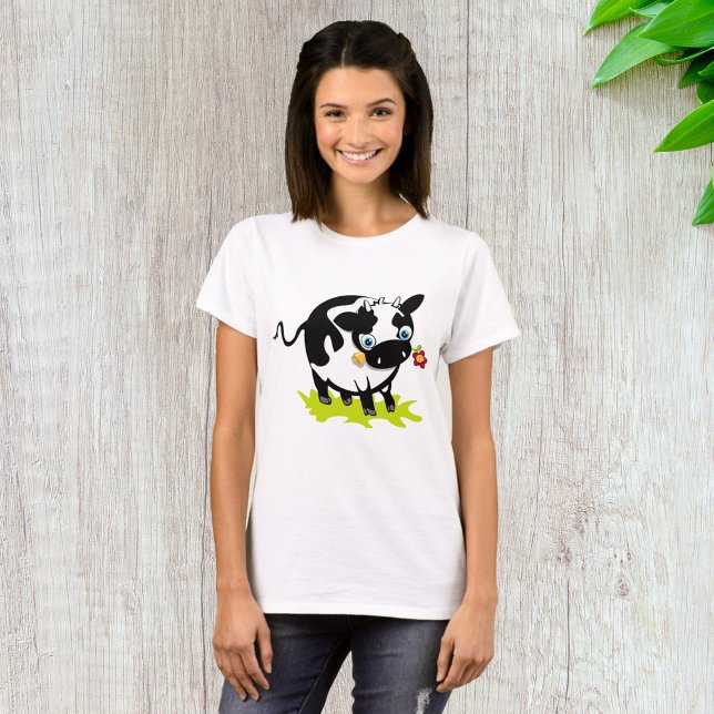 Camiseta Vaca con flor (Subido por el creador)