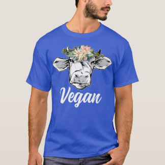 Camiseta Vaca Con Flor Vegan Estilo De Vida Gracioso Vegeta