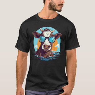 Camiseta Vaca con gafas de sol divertida para ternero y tor
