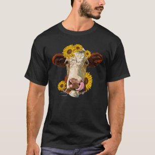 Camiseta Vaca con girasoles que cultiva al agricultor vital