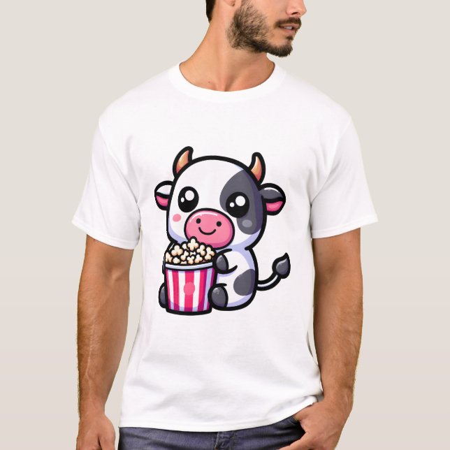 Camiseta Vaca con palomitas  (Anverso)
