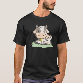 Camiseta Vaca Con Un Ganadero Japonés Estético - Cute Ka