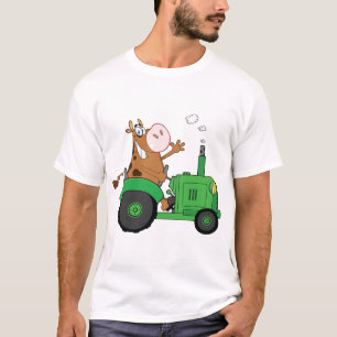 Camiseta Vaca conduciendo un tractor