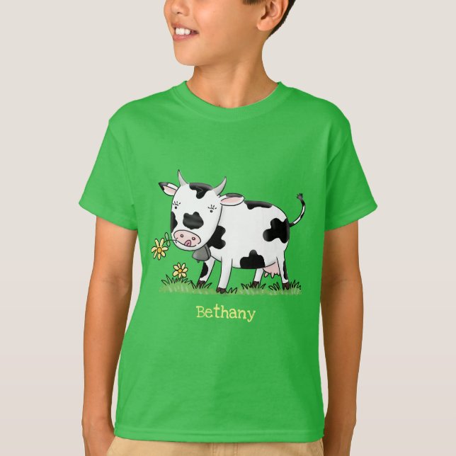 Camiseta Vaca corta en ilustracion personalizado de campo v (Anverso)
