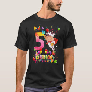 Camiseta Vaca Cumplo 5 Años Cumpleaños de Niñas Fiesta de V