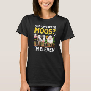 Camiseta Vaca de 11 años Cumpleaños 11.ª granja Chica Eleve