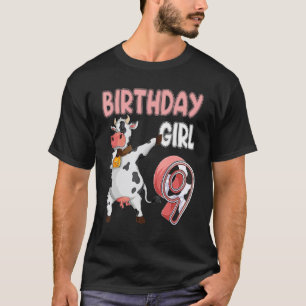 Camiseta Vaca de 9 cumpleaños niña de 9 años granja de vaca