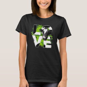 Camiseta Vaca De Amor Bonito Césped Verde Para Vaca