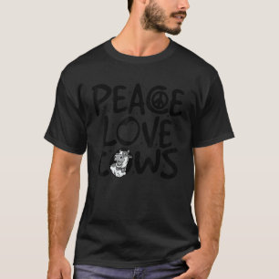 Camiseta Vaca de amor y paz linda para hombres mujeres niño