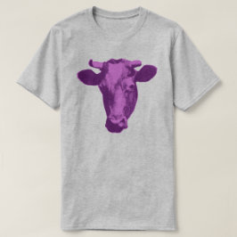 Camiseta Vaca de arte pop rosa y morado