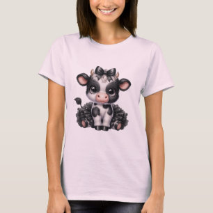 Camiseta Vaca de bebé corta en falda de moto y polka - Gran